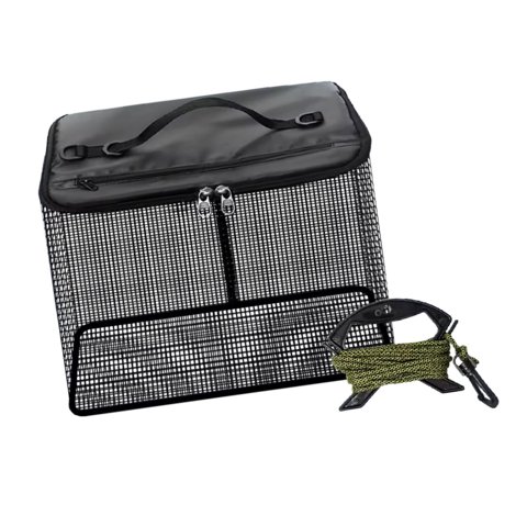 Magideal - Cesta De Pesca, Bolsa De Protección Para Peces, Suministros Portátiles Para Exteriores, Con Cremallera, Red De Pesca Multiusos Para Carpas, Jaula Con