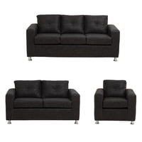 Muebles América - Living George 321 Cuero Auris Negro