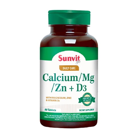 Sunvit Life - Calcio Magnesio Zinc + Vitamina D3 (90 Tabs)