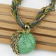 thumbnail image 1 of Bohemian Ethnic Style Retro Leaf Peacock Gemstone Pendant Necklace For Women Girls, 1 of 3