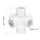 thumbnail image 2 of Uxcell Conector de 6 Vías de 1" para Muebles, Acoplamiento de Tubería de Grado de Construcción, Blanco, 2 of 7
