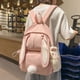 thumbnail image 4 of Mochila Linda Rabbit para Niñas con Orejas, Mochila Escolar Rosa Impermeable de Lona para Viaje y Senderismo, Mochila de Hombro para el Día, 4 of 6