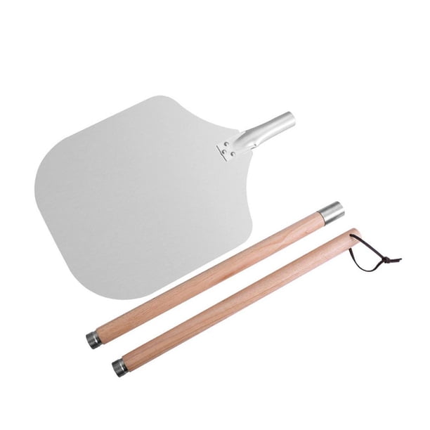 Mango de madera de cáscaras de pizza de 12 pulgadas, herramientas portátiles de cocción de cocina, uso versátil, pizza de corte de paleta fácil almace 97.2 cm con caja