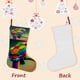 thumbnail image 3 of Loro Tema: Calcetines de Navidad, fino lino blanco para colgar en escaleras y chimenea, decoración navideña para el hogar, regalo de Navidad. 45cm × 32cm, 3 of 5