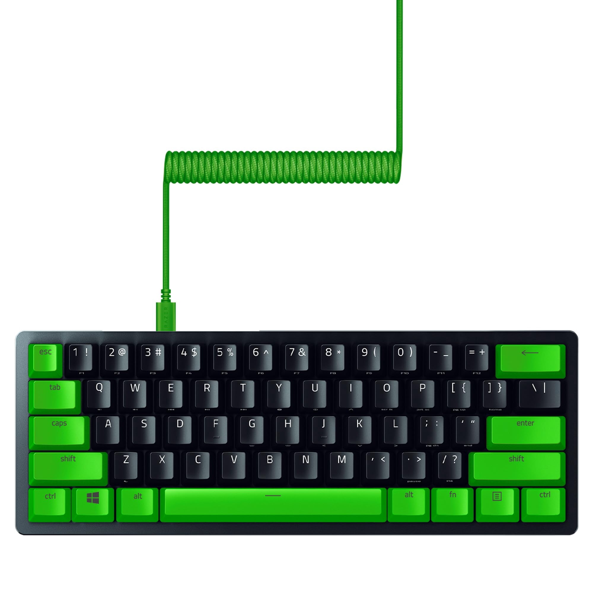 Set De Actualización Con Teclado Y Cable Enrollado Razer Pbt Green
