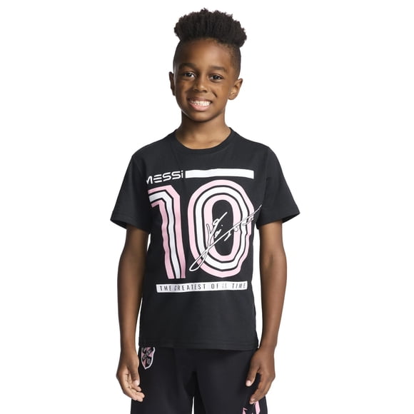 Remera Messi Signature 10 para niños, corte slim, algodón