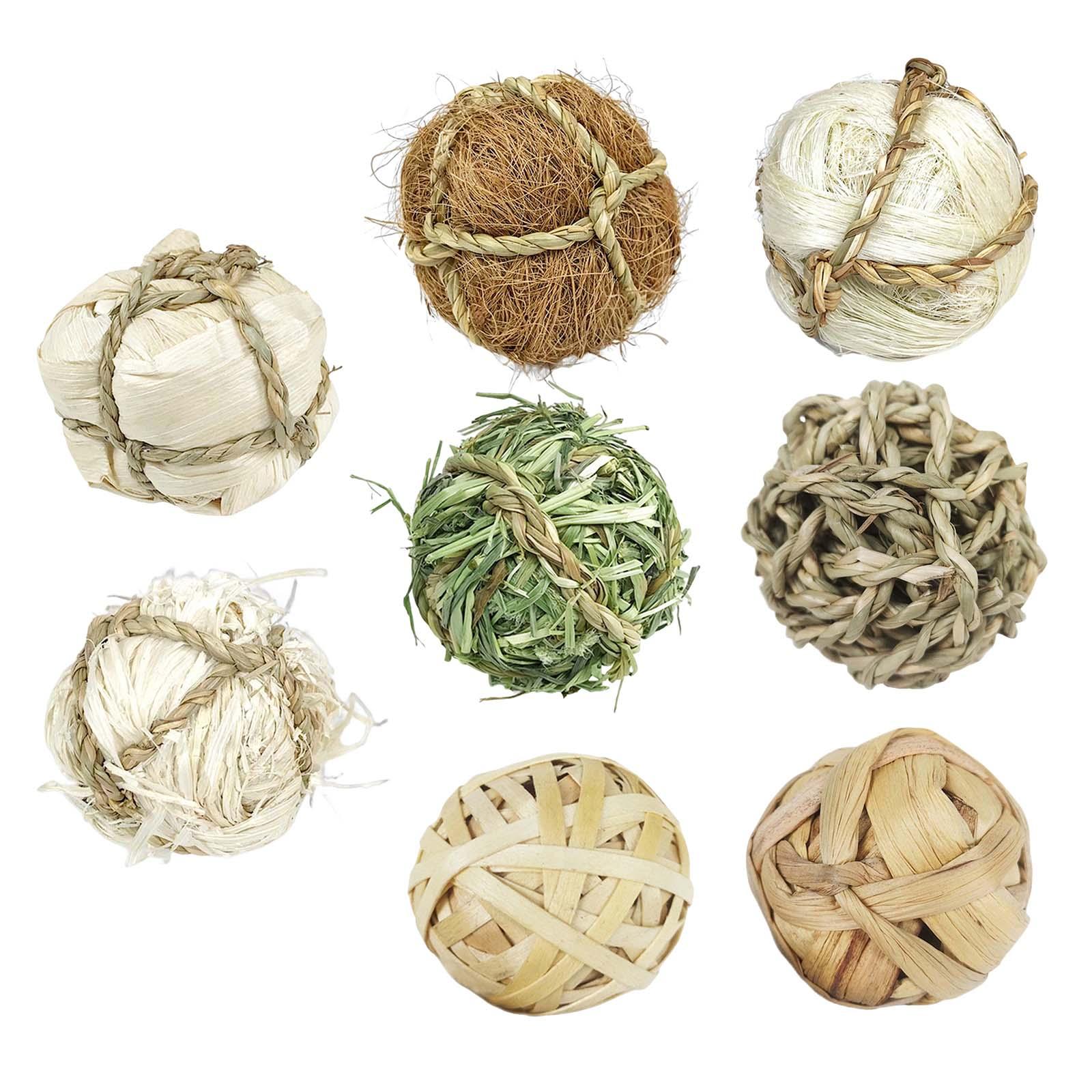 Ioensy - El Material Natural Del Conejo Mastica El Juguete Pequeño Animal De La Bola Del Masticar Del Animal Para El Conejito