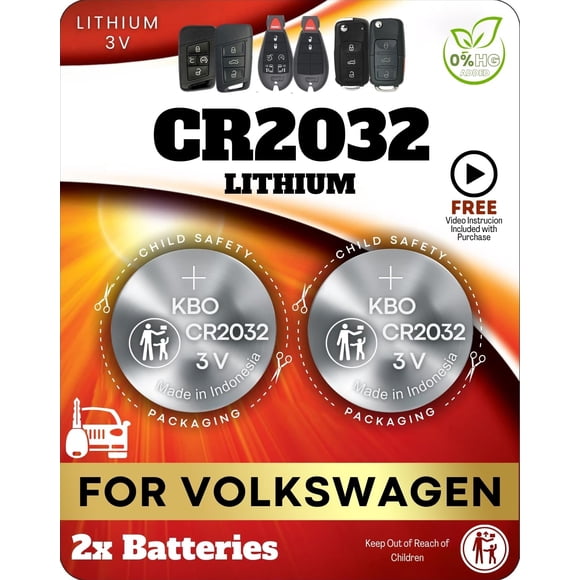 Pilas CR2032 para control remoto de llave, paquete de 2 para Volkswagen