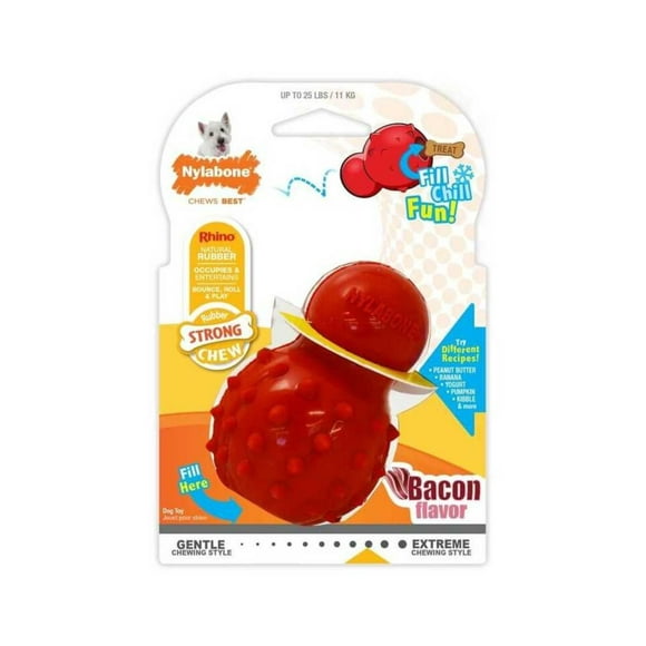 Cono Nylabone Sabor Tocino Para Perros Talla L Hasta 23 kg rojo