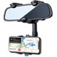thumbnail image 1 of Soporte para teléfono con espejo retrovisor para coche, giratorio 360°, brazo ajustable, multifuncional, para teléfono y GPS, universal para todos los smartphones., 1 of 5