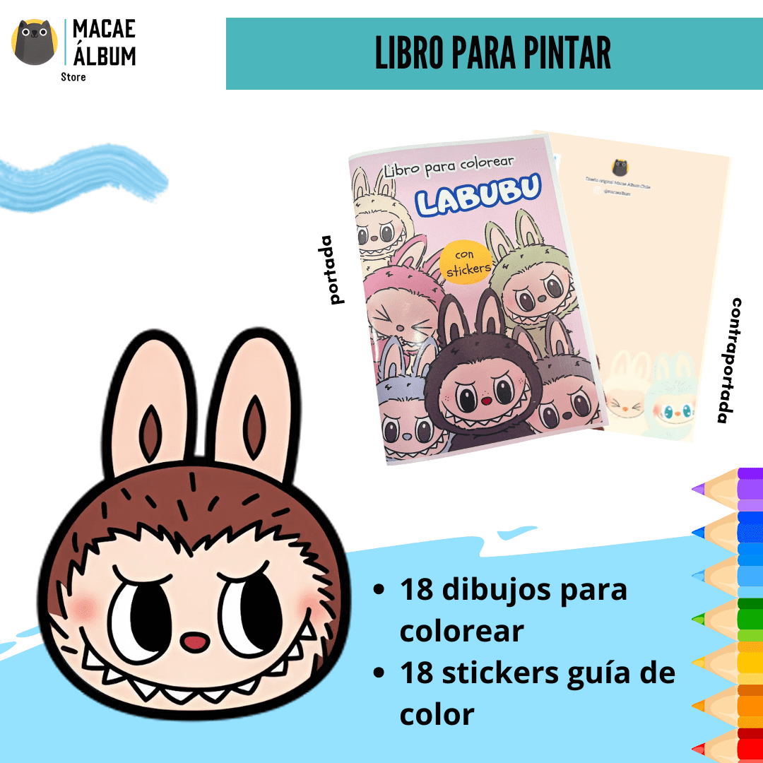 Macae - Libro Para Pintar Labubu Con Stickers