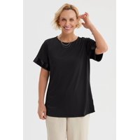 Fashionspark - Polera Mujer Aplicación Encaje Negro