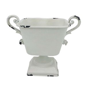 Magideal - Contenedor De Maceta De Hierro De 18 Cm De Alto Para Sala De Estar, Cafetería, Bar, Decoración Interior O Exterior Del Hotel Accesorio Duradero Con , Blanco