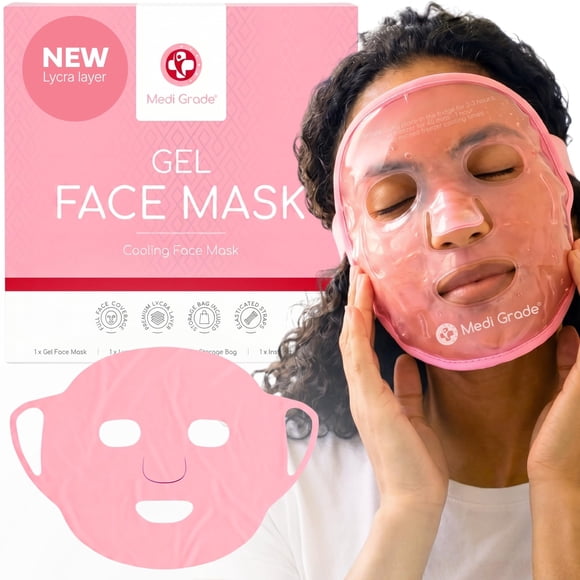 Máscara Facial Medi Grade Gel Refrigerante Rosa con Forro de Lycra