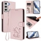 thumbnail image 2 of Funda Billetera con Relieve de Gato para Samsung Galaxy S22 5G, Rosa, 2 of 6