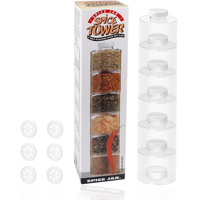 Genérica - Organizador Especiero Torre Apilable 6 Frascos Transparente