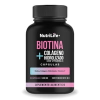 Nutrilife+ - Biotina + Colágeno Hidrolizado Con Vitamina C 90 Capsulas Sin Sabor