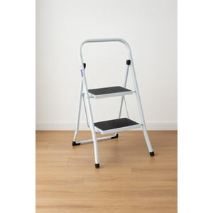 Cosas Casa - Escalera 2 Peldaños Plegable Blanco