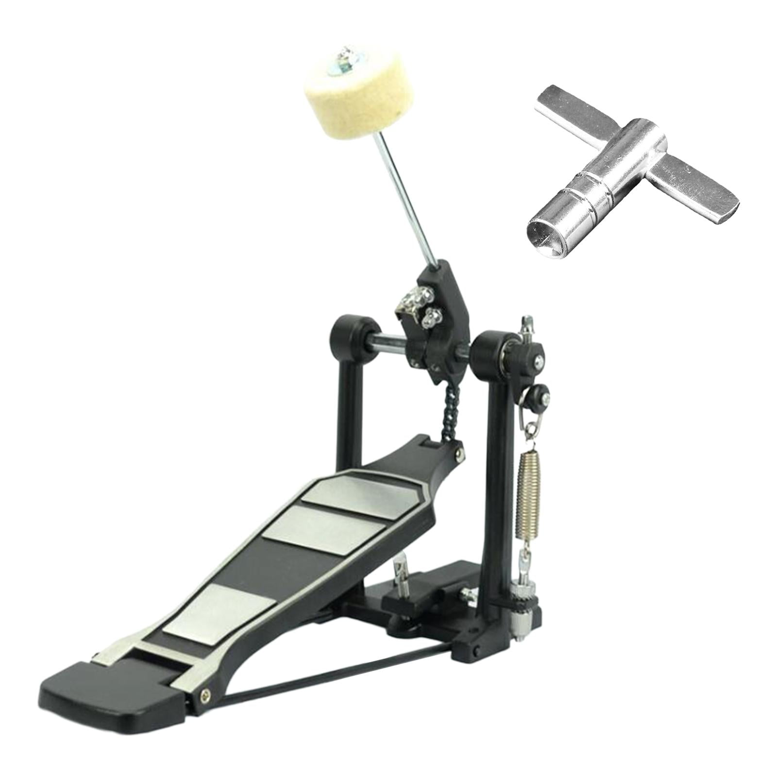 Magideal - Pedal De Bombo Único, Con Tecla De Batería, Resistente, Pedal De Bajo Con Accionamiento, Pedal De Batería De Jazz De Aleación, Regalos Para Bateristas