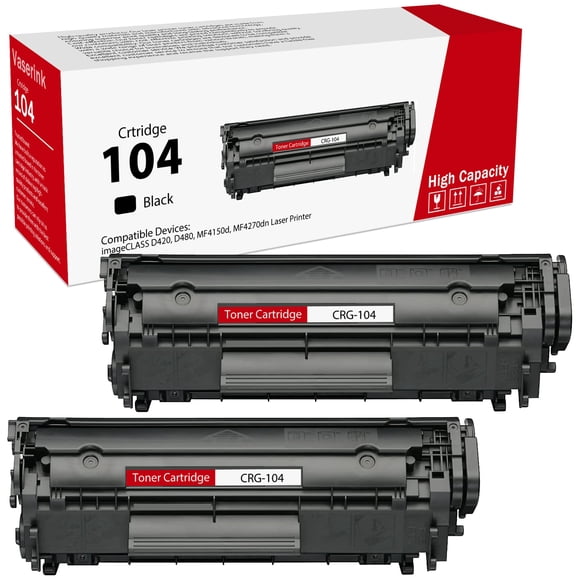 Cartucho de tóner VASERINK CRG-104 negro, paquete de 2, alto rendimiento