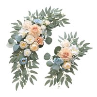 Bothyi - 2 Piezas De Flores Artificiales Para Arco De Boda, Guirnalda De Flores Para Recepción, Ceremonia, Pared, Color Azul Champán