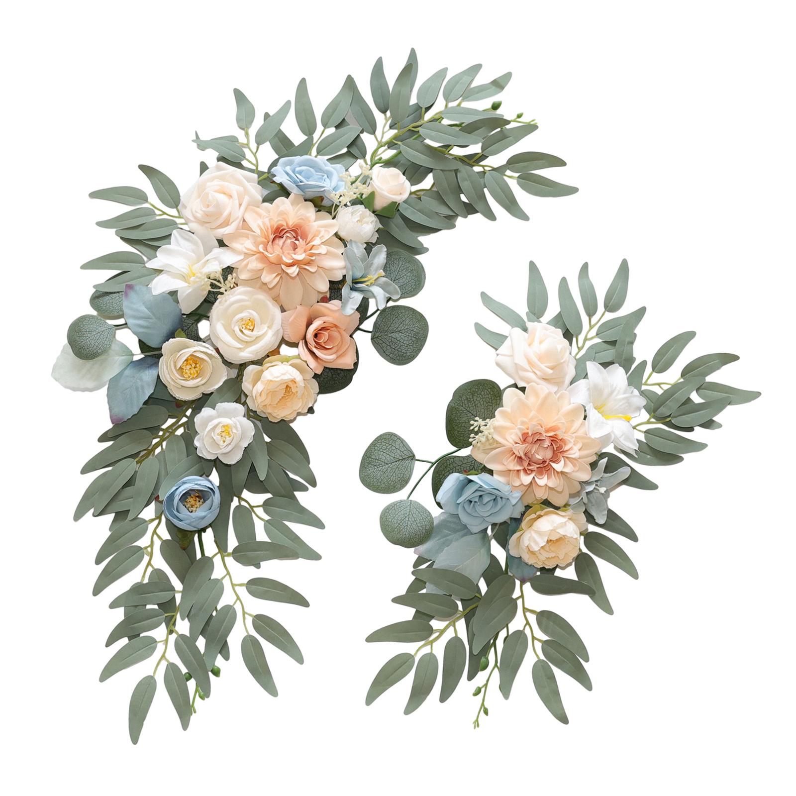 Bothyi - 2 Piezas De Flores Artificiales Para Arco De Boda, Guirnalda De Flores Para Recepción, Ceremonia, Pared, Color Azul Champán
