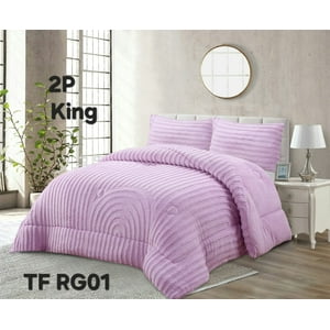 Aladdins Shop - Cobertor De Invierno Texturizado Con Chiporro King Lineas Lila