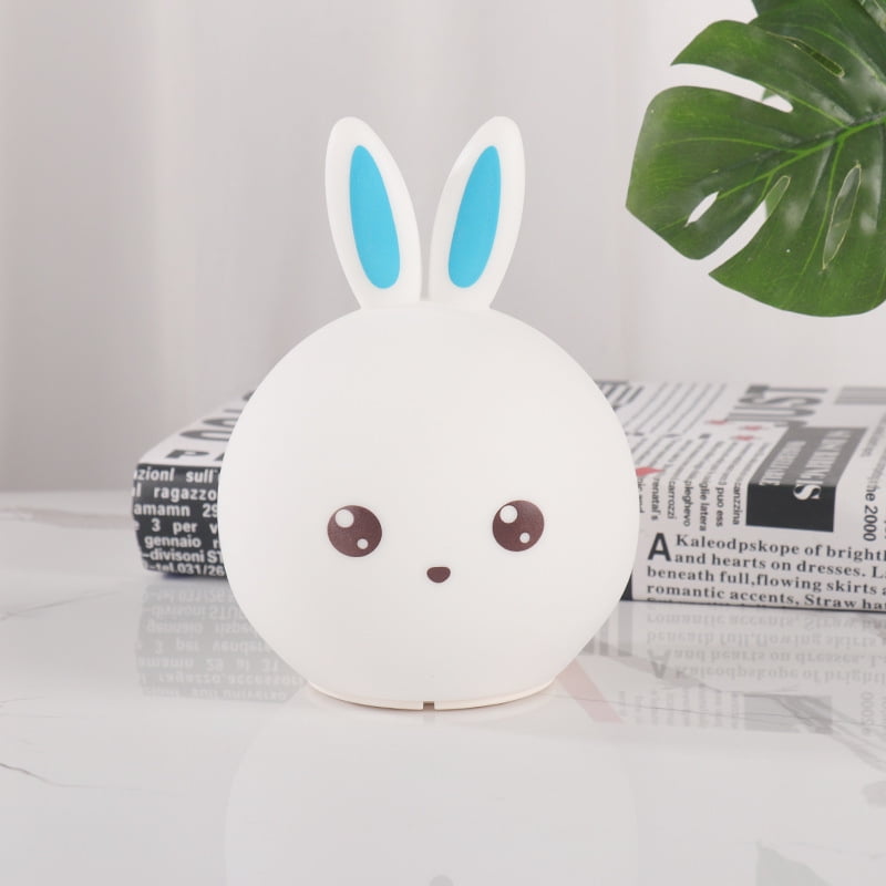 El Edén - Lámpara De Conejo, Espanta Cuco De Silicona Suave -led Usb Celeste