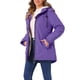 thumbnail image 4 of INSPIRE CHIC Abrigo de Parka para Mujer con Cinturón, Bolsillos, Manga Larga y Capucha de Piel Sintética XS Violeta, 4 of 6