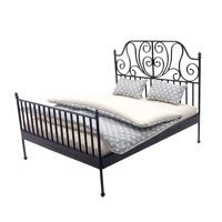 Bothyi - Cama En Miniatura Vintage Realista Para Niños Y Niñas, Juguete De Simulación A Escala 1/12, Color Negro