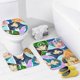 thumbnail image 4 of Funneh Krew-theme 4-Piece Shower Curtain Set with Rugs, Waterproof Bathroom Decor Set Includes Bath Mat, U-Shaped Rug, Toilet Lid Cover and Curtain with Hooks, 4 of 6