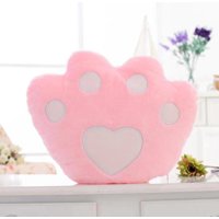 Lelumania - Cojín Luminoso Rosa De Felpa Con Forma De Huella