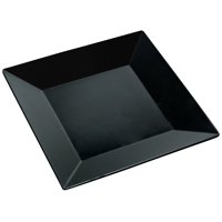 Plato Yanco Rome Cuadrado De Melamina, 20 X 20 Cm, Negro, 48 Unidades