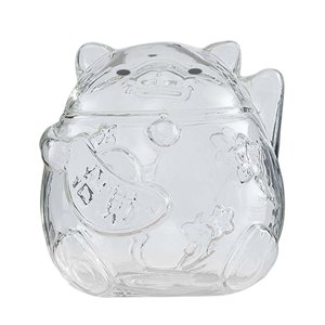 Bothyi - Clear Lucky Cat Piggy Bank Ornaments Saving Money Box Glass Para Fiesta