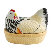 Bothyi - Diseño De Pollo Cesta De Almacenamiento De Huevos Recipiente De Almacenamiento De Huevo Para Cerámica De Verduras De Despensa Colorida