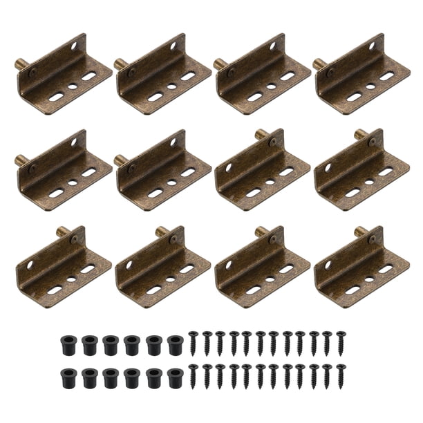 6 juegos de bisagras pivotantes, bisagras de puerta con eje oculto de 40 x 26 mm con buje, bronce