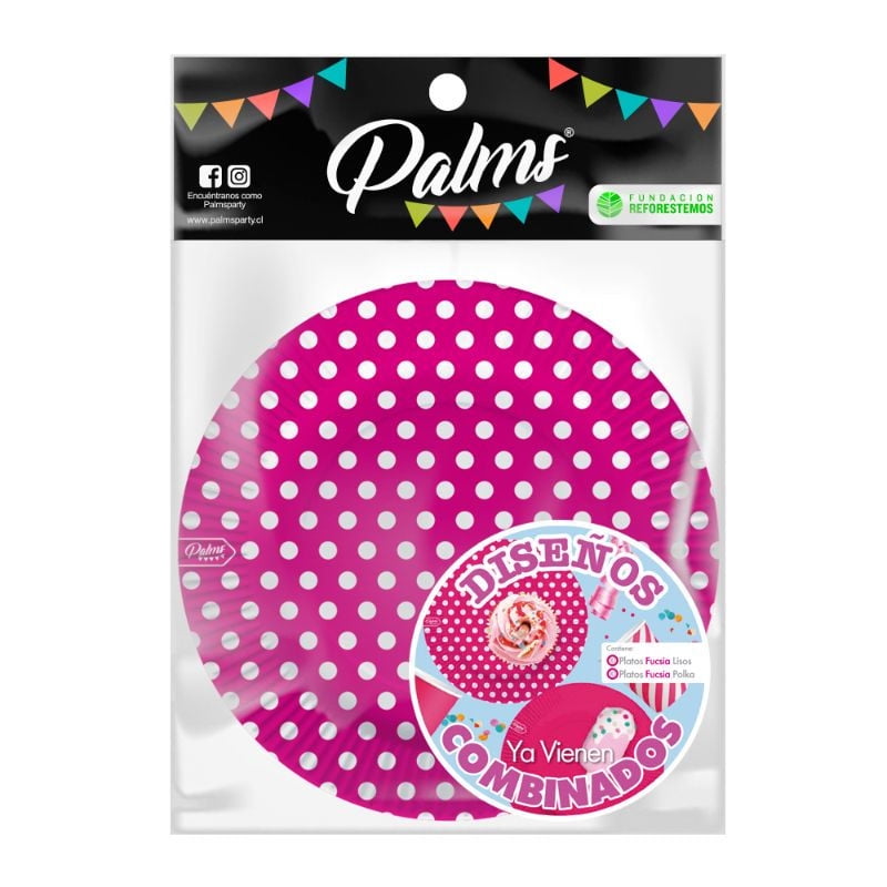Set 20 Platos Combinados Fucsia 20 Un Palms