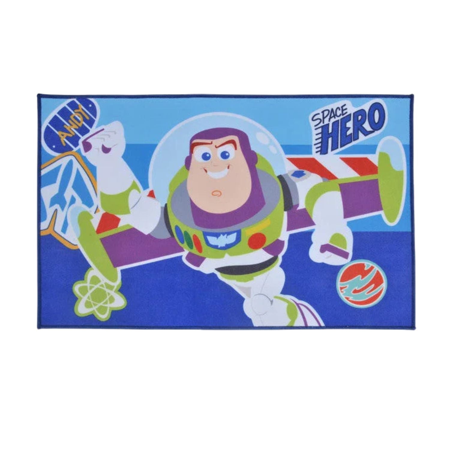 Genérico - Alfombra Bajada De Cama De 90x56cm Dibujo Animado Heroe Espacial