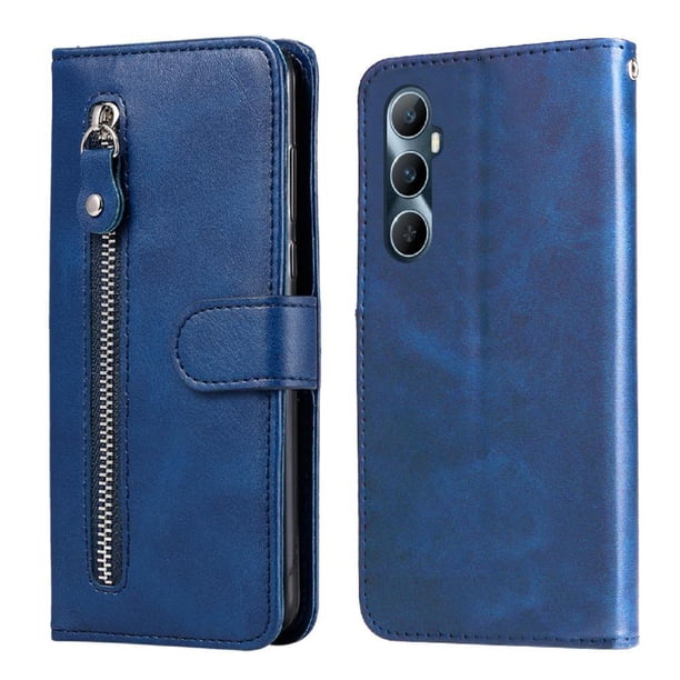 Funda con Cremallera para Realme C65 4G, Carcasa Cartera de Cuero PU con Soporte y Tarjetero