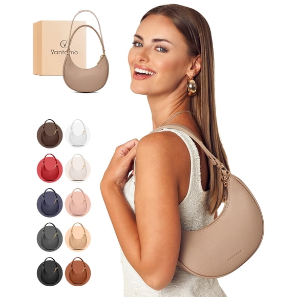 Bolso De Mano Luna De Piel Sintética Con Protección Rfid Para Mujer