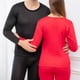 thumbnail image 4 of Conjunto de ropa interior térmica para hombre y mujer, cuello redondo suave y terciopelo, ropa interior térmica de otoño, capa base cálida de invierno (parte superior e inferior)., 4 of 8