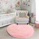 thumbnail image 5 of Alfombra Amdrebio Pink Fluffy Circle 120 cm x 120 cm para niñas, 5 of 6