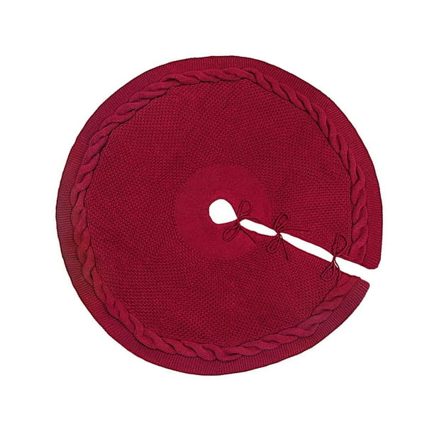 Falda de de Navidad, decoración navideña redonda, tapete decorativo para , adorno para sala de estar, dormitorio, fiesta en casa interior , Rojo 48 Rojo 48 pulgadas