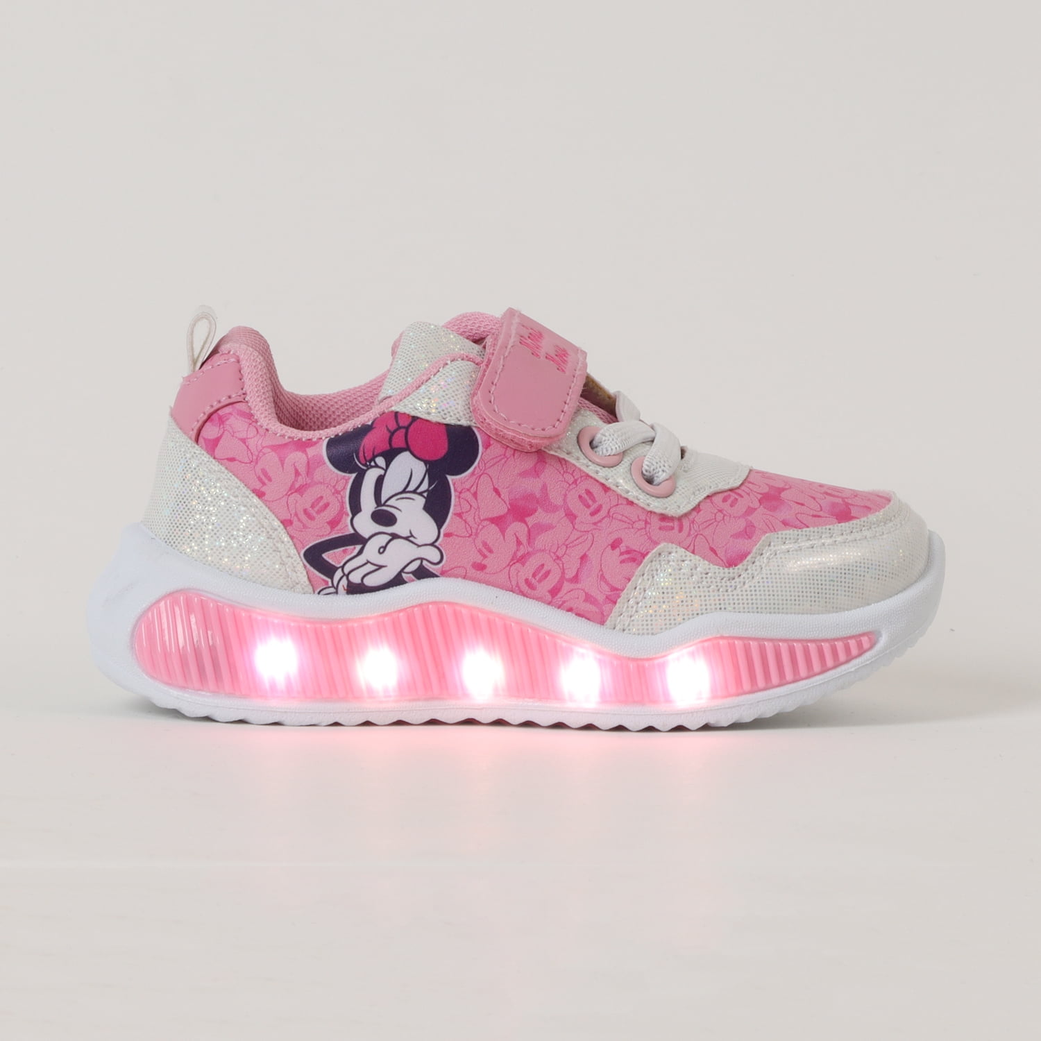 Zapatilla Con Luces Niña Minnie Kiss Rosado Disney