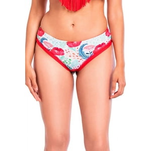 Samia - Bikini Calzón Tanga Reversible Estampado Rojo Xl