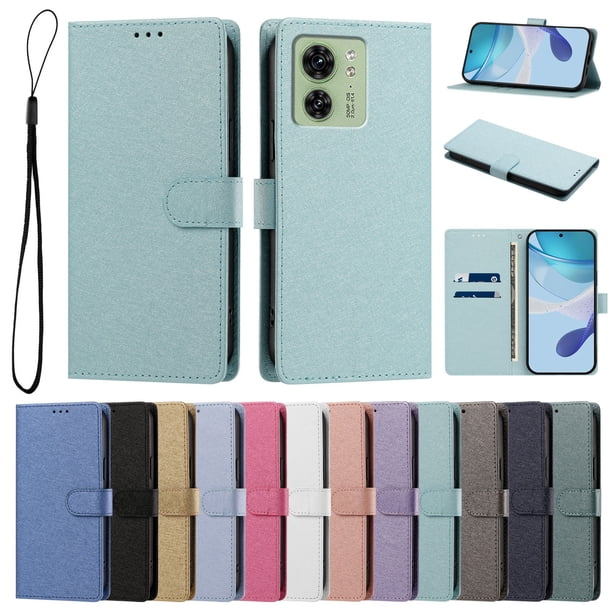 Funda Cartera de PU para Motorola Edge 40 con Tarjetas, Verde Menta