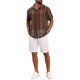thumbnail image 2 of INSPIRE CHIC Camisa de Hombre a Rayas de Manga Corta con Botones Camisas Transparentes M Marrón Verde, 2 of 5