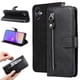 thumbnail image 1 of Funda tipo cartera para Samsung Galaxy A05 con bolsillo con cremallera y ranuras para tarjetas – Función de soporte Negro, 1 of 6