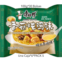 Fideo Instantaneo Kang Shi Fu Sabor A Pollo Con Champiñón 100G*30 Bolsas