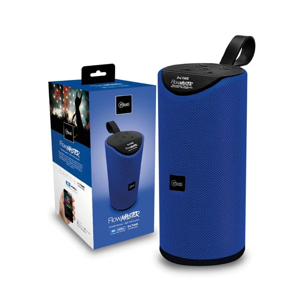 Parlante Bluetooth FM Radio Flow Master- TWS Red Black Blue Parlante Recargable - AZUL.